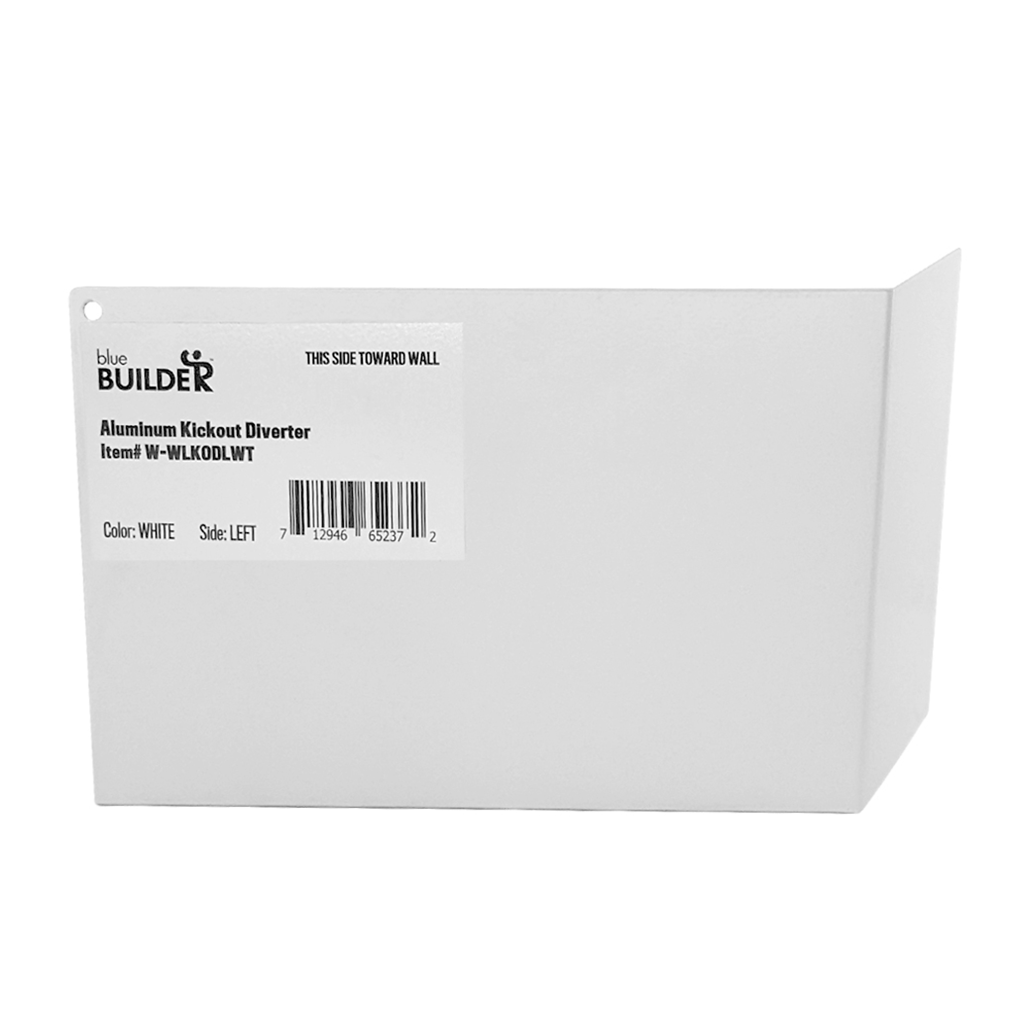 Blue Builder Aluminum Kickout Diverters — Coated White, Left, Model# WLKODLWT
